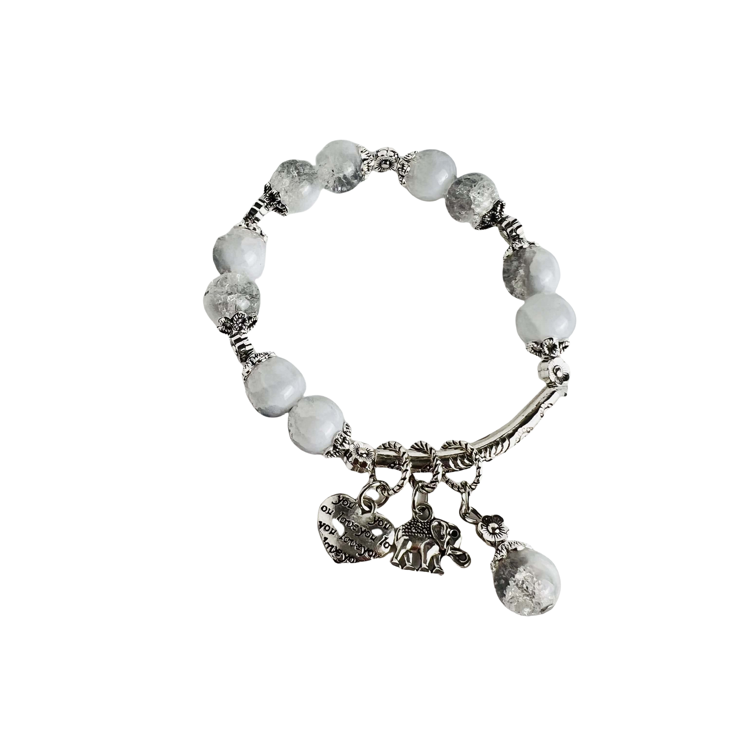 Eternal Love White Crystal Charm Bracelet