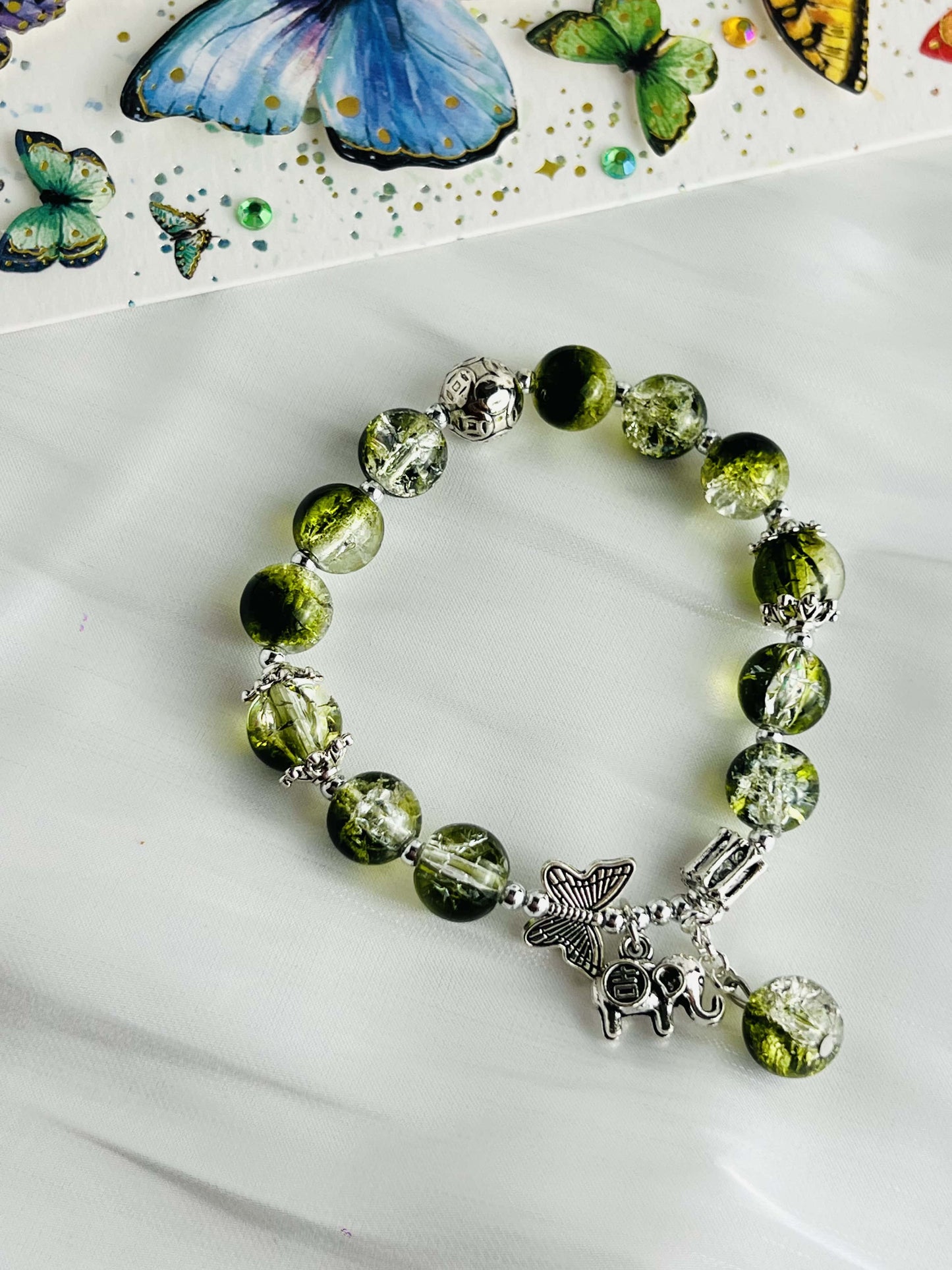 Forest Whisper Green Crystal Good Fortune Bracelet