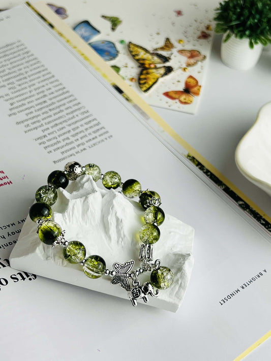 Forest Whisper Green Crystal Good Fortune Bracelet