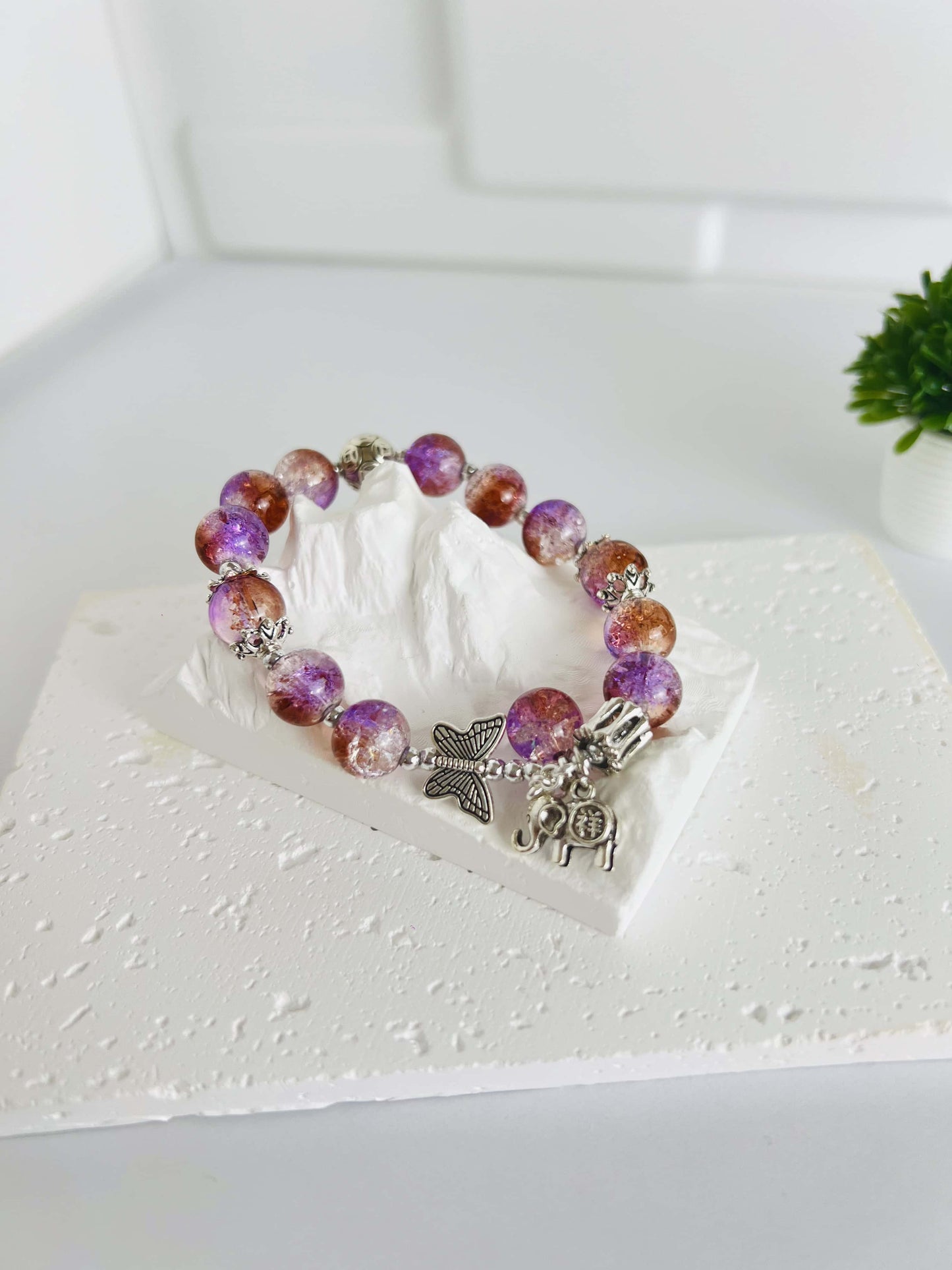 Twilight Amethyst Charm Bracelet